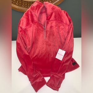 ❤️ Juicy Couture Sport 1/2 Zip Pink Velour Sweatshirt NEW